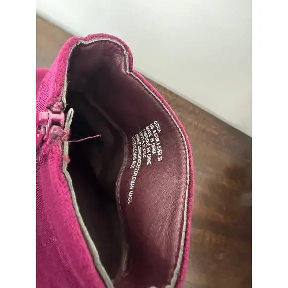 JustFab High Heel Boots, Magenta, Velvet Size US 8.5 - Picture 13 of 13